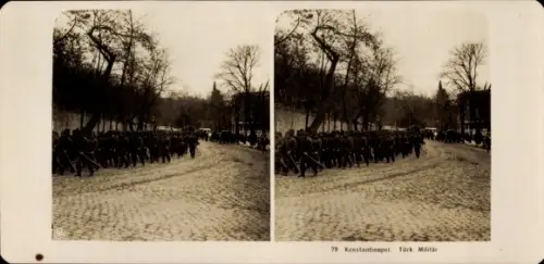Stereo Foto Konstantinopel Istanbul Türkei, Türkisches Militär