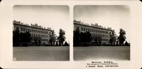 Stereo Foto Wyborg Wiborg Viipuri Russland, Finnl.-Nordbank