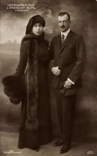 Ak Großfürst Kyrill Wladimirowitsch Romanow, Victoria Melita von Sachsen-Coburg und Gotha, Portrait