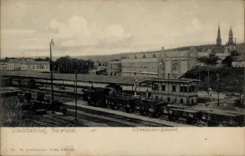 Ak Vohwinkel Wuppertal, Staatsbahnhof, Schwebebahn-Bahnhof
