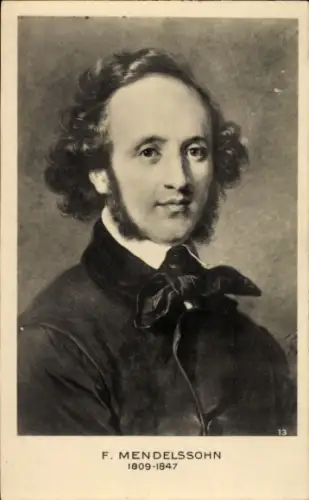 Künstler Ak Komponist Felix Mendelssohn Bartholdy, Portrait