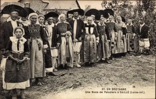 Ak Guérande Loire Atlantique, Une Noce de Paludiers a Saillé