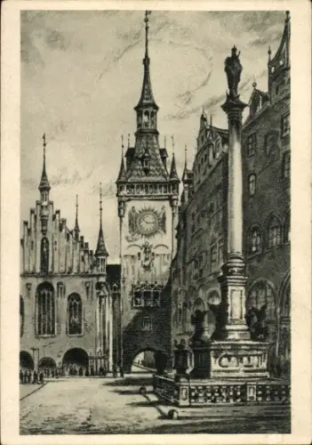 Künstler Ak Tautenhahn, München, Altes Rathaus