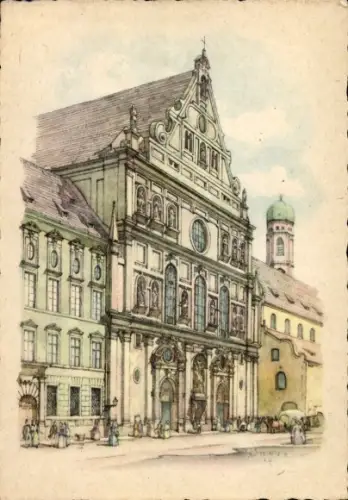 Künstler Ak München, Michaels Hofkirche