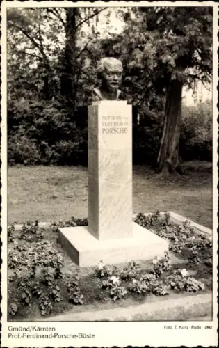 Ak Gmünd in Kärnten, Ferdinand Porsche Büste