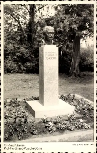 Ak Gmünd in Kärnten, Ferdinand Porsche Büste