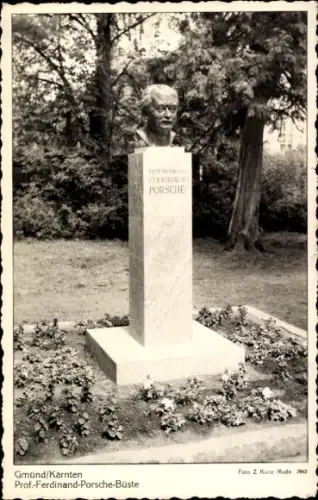 Ak Gmünd in Kärnten, Ferdinand Porsche Büste