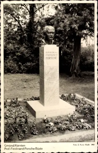 Ak Gmünd in Kärnten, Ferdinand Porsche Büste