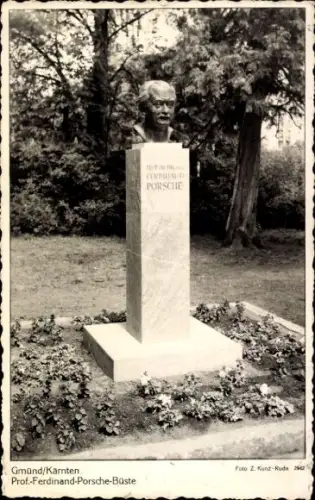 Ak Gmünd in Kärnten, Ferdinand Porsche Büste