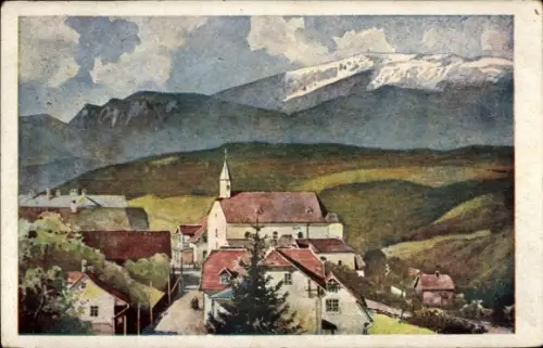 Künstler Ak St Corona am Wechsel in Niederösterreich, Gesamtansicht
