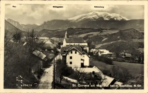 Ak St Corona am Wechsel in Niederösterreich, Gesamtansicht