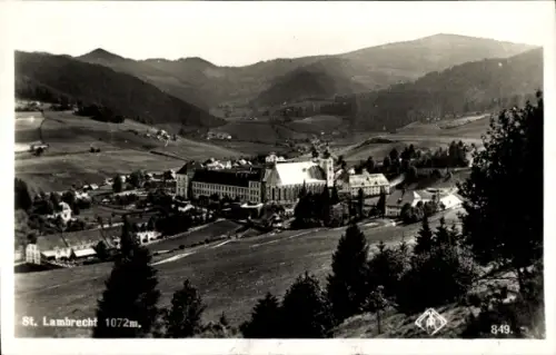 Foto Ak Sankt Lambrecht Murau Steiermark, Kloster Ettal mit Umgebung