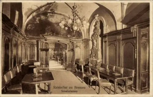 Ak Hansestadt Bremen, Innenansicht vom Ratskeller, Senatszimmer