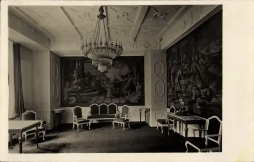 Ak Bremen Hansestadt, Im Neuen Rathaus, Gobelinzimmer, Kronleuchter