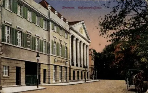 Ak Hansestadt Bremen,  Schauspielhaus, Restaurant