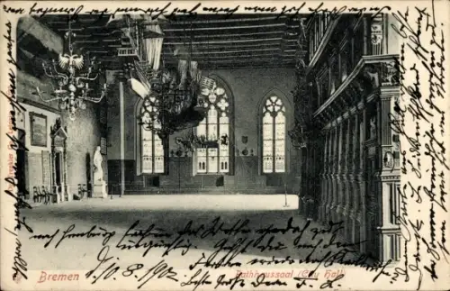 Ak Hansestadt Bremen, Rathaus, Rathaussaal