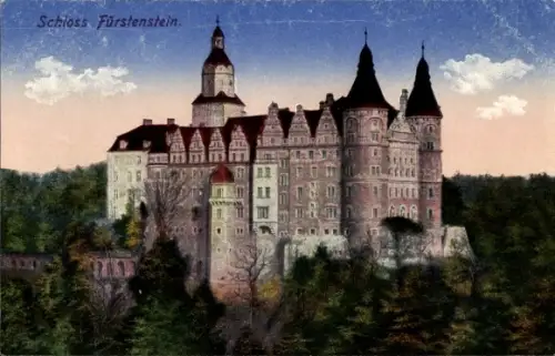 Ak Książ Fürstenstein Wałbrzych Waldenburg Schlesien, Burg, Schloss Fürstenstein, Zamek Książ