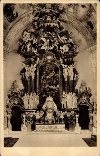 Ak Krzeszów Kamienna Góra Grüssau Schlesien, Abteikirche, Blick auf den Hochaltar
