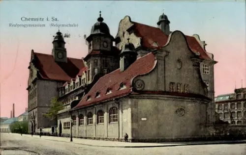 Leuchtfenster Ak Chemnitz Sachsen, Realprogymnasium, Reformschule