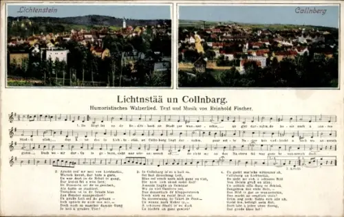 Lied Ak Lichtenstein Callnberg Sachsen, Panorama, Lied Lichtnstää un Collnbarg, Reinhold Fischer