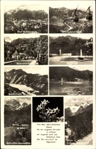 Ak Bad Reichenhall in Oberbayern, Seilbahn, Predigtstuhlbahn, Kurgarten, Gaststätte