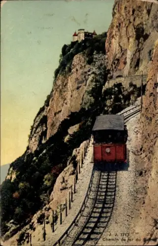 Ak Salève Haute Savoie, Bergbahn in Fahrt