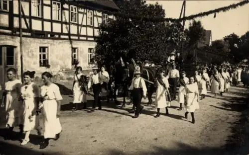 Foto Ak Freiberg in Sachsen, Fest, Festzug