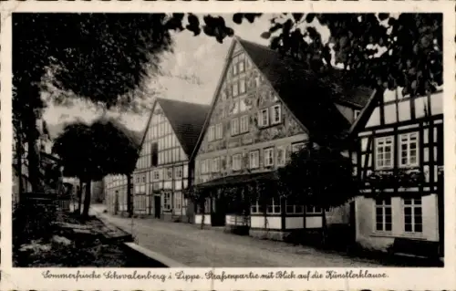 Ak Schwalenberg in Lippe, Straßenpartie, Künstlerklause