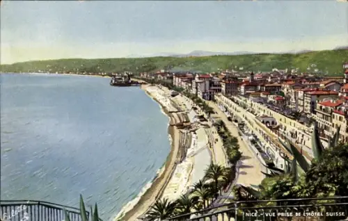 Ak Nice Nizza Alpes Maritimes, Vue prise de l'Hotel Suisse