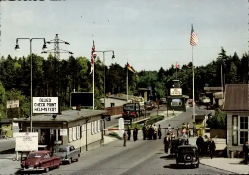 Ak Helmstedt in Niedersachsen, Zonengrenze, Autobahn-Kontrollpunkt, Allied Check Point