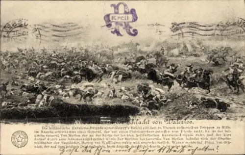 Ak Waterloo Wallonisch Brabant, Panorama der Schlacht