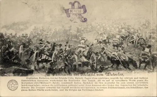 Ak Waterloo Wallonisch Brabant, Panorama der Schlacht