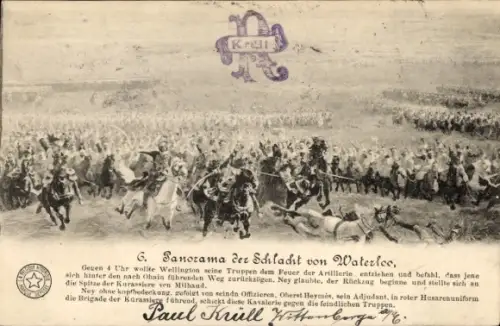 Ak Waterloo Wallonisch Brabant, Panorama der Schlacht