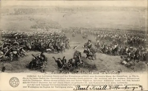 Ak Waterloo Wallonisch Brabant, Panorama der Schlacht