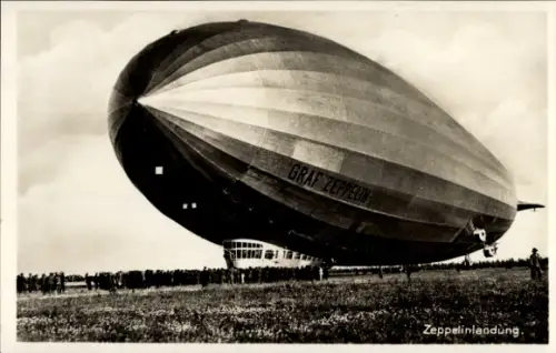 Ak Luftschiff Graf Zeppelin, Landung