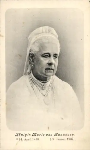 Ak Königin Marie von Hannover, 1818 - 1907, Portrait