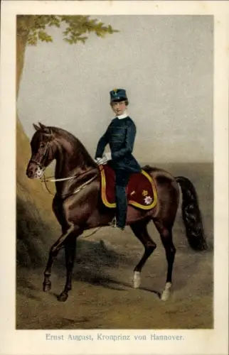 Ak Ernst August, Kronprinz von Hannover, Herzog v. Cumberland, zu Braunschweig u. Lüneburg, Pferd