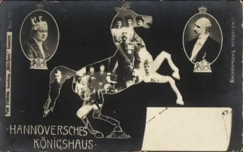 Passepartout Ak Hannoversches Königshaus, König Georg V., Marie von Sachsen Altenburg, Cumberland