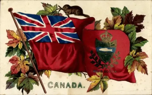 Präge Ak Kanada, Flagge, Wappen Nova Scotia