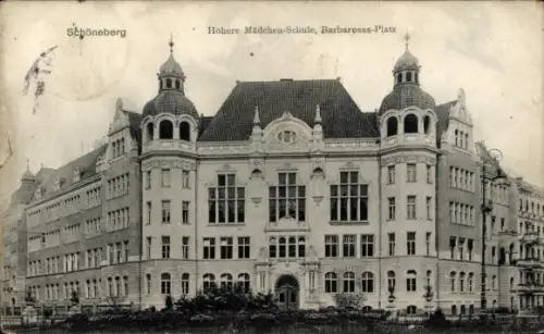 Ak Berlin Schöneberg, Höhere Mädchen-Schule, Barbarossa-Platz