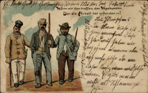 Litho Wenn wir den treffen, den Vagabunden, der die Arbeit hat erfunden, BB&OL