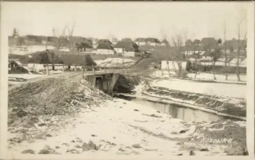 Ak Kozowka Galizien Ukraine, Blick auf die Brücke