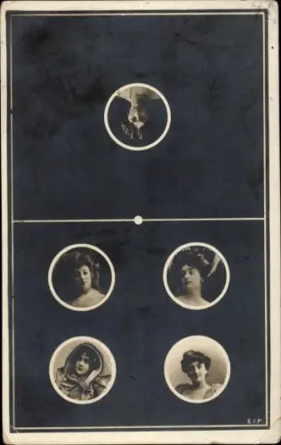Ak Portraits verschiedener Frauen, Foto Reutlinger