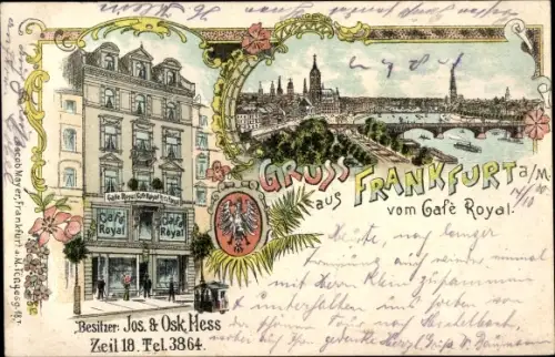 Litho Frankfurt am Main, Cafe Royal, Inh. Jos. & Osk. Hess, Zeil 18