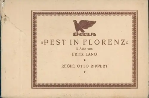 3 AK im Umschlag Pest in Florenz von Fritz Lang spätere Regisseur von Metropolis, Regie Otto Rippert