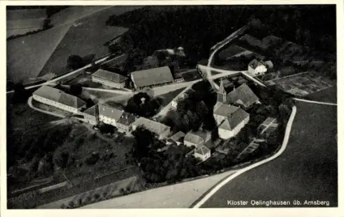 Ak Holzen Arnsberg im Sauerland, Kloster Oelinghausen, Fliegeraufnahme