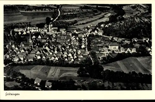 Ak Grötzingen Baden Württemberg,  Luftaufnahme, Dorfansicht, Kirchturm
