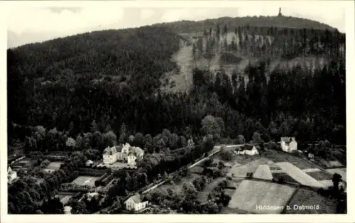 Ak Hiddesen Detmold im Teutoburger Wald, Fliegeraufnahme