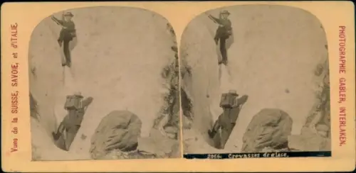 Stereo Foto Bergsteiger, Felsen