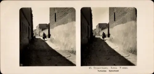 Stereo Foto Samarqand Samarkand Usbekistan, Straße
